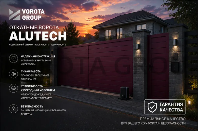 Откатные ворота Alutech Prestige (выс. х  шир.) 1210*3750